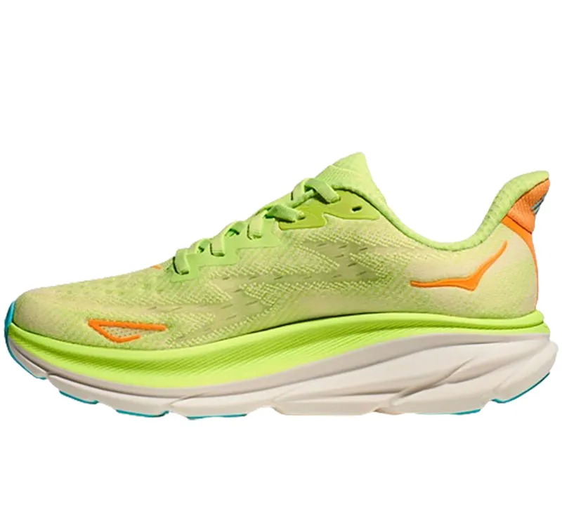 Hoka One One Women's Clifton 9 Running Shoes WIDE - Lettuce/Solar-1