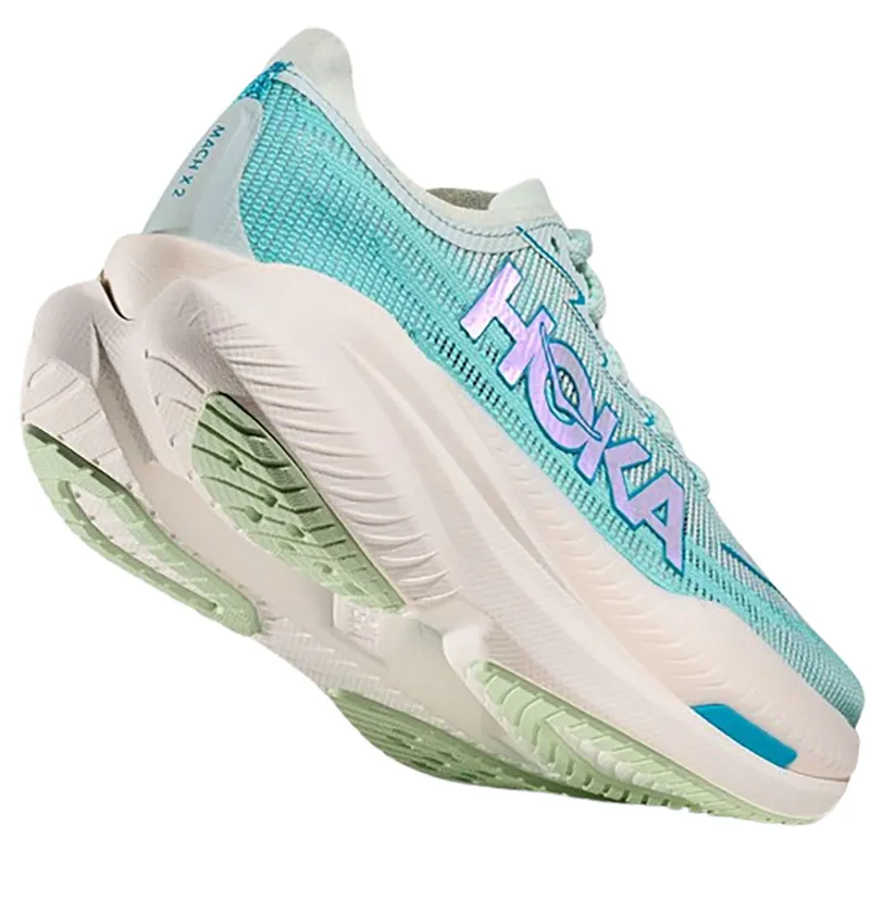 Hoka One One Women's Mach X2 Snow Melt/Blue Spark-4