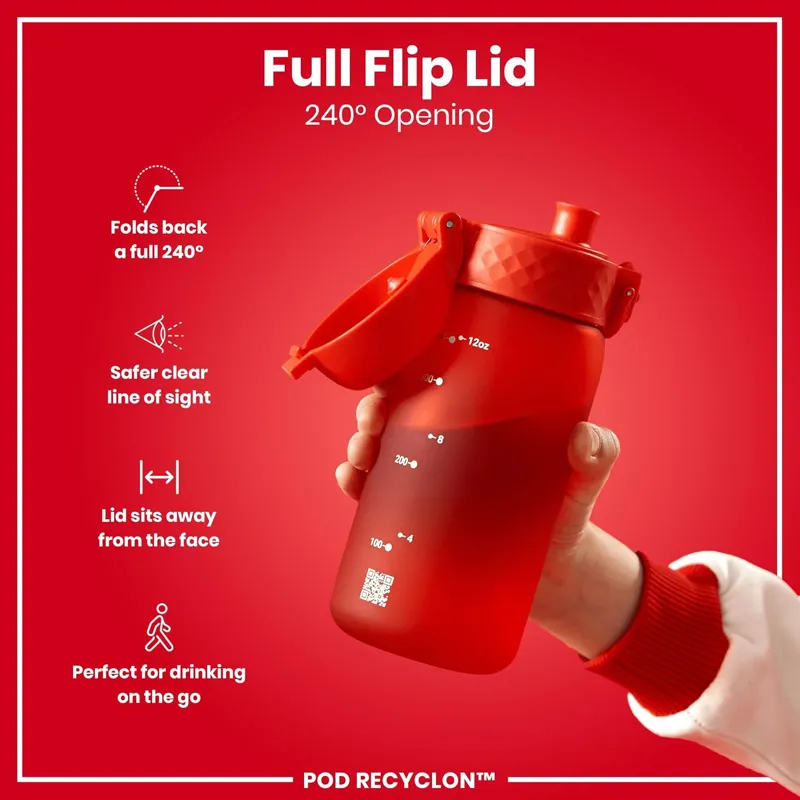 Ion8 Pod Kids Water Bottle 350ml Red-3
