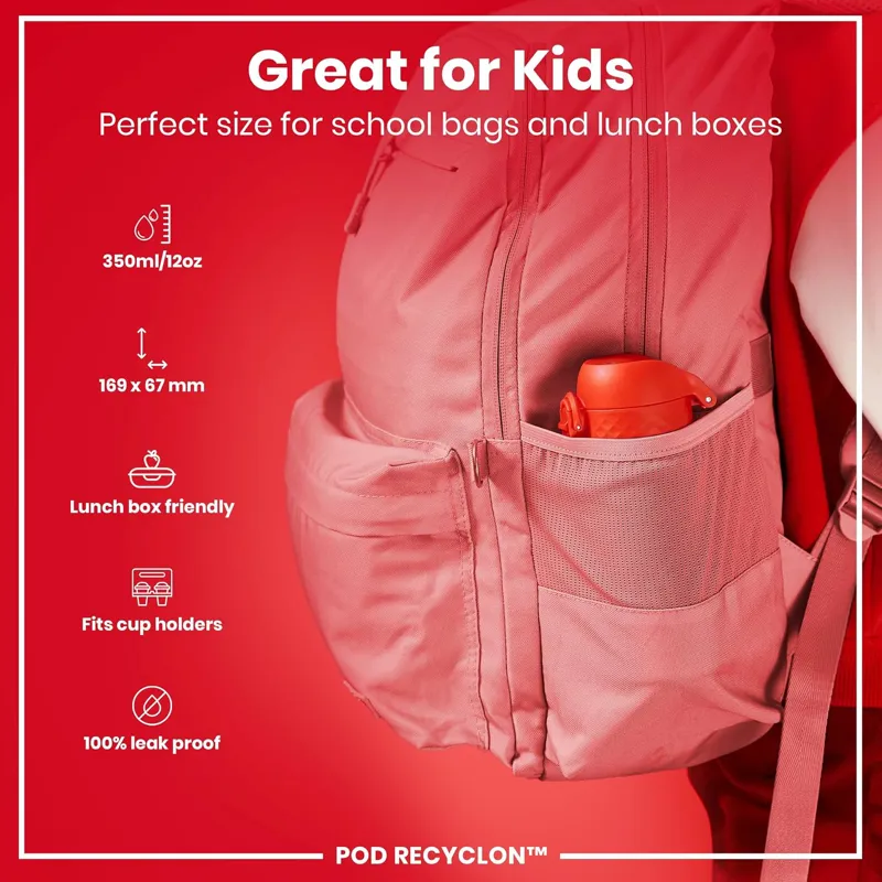 Ion8 Pod Kids Water Bottle 350ml Red-1