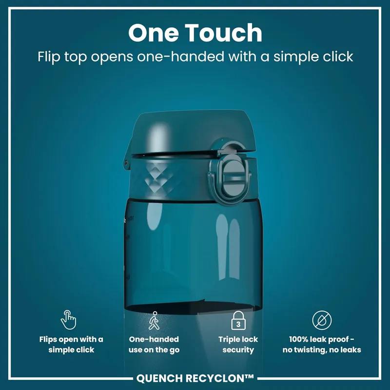 Ion8 Quench Water Bottle 1000ml Deep Teal Clear-2