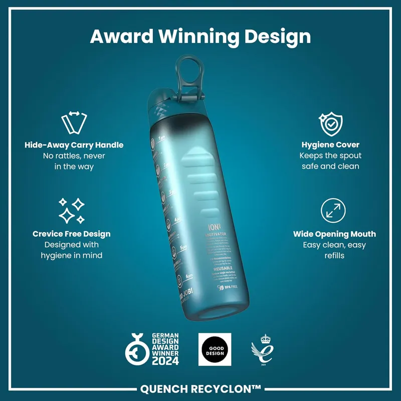 Ion8 Quench Water Bottle 1000ml Teal/Blue-5