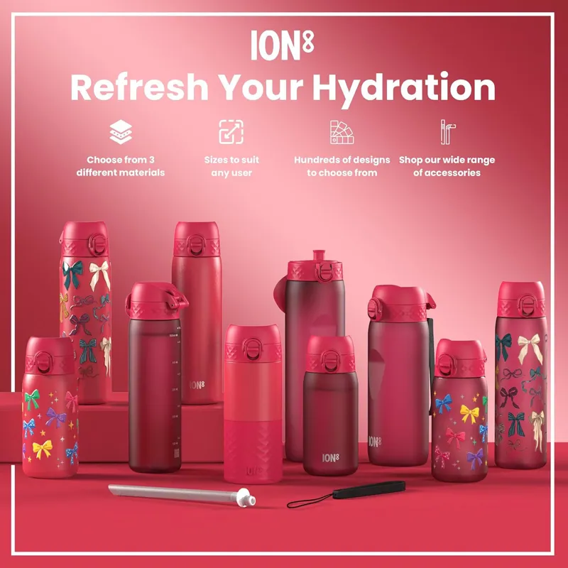 Ion8 Quench Water Bottle 1000ml Viva Magenta Clear-6