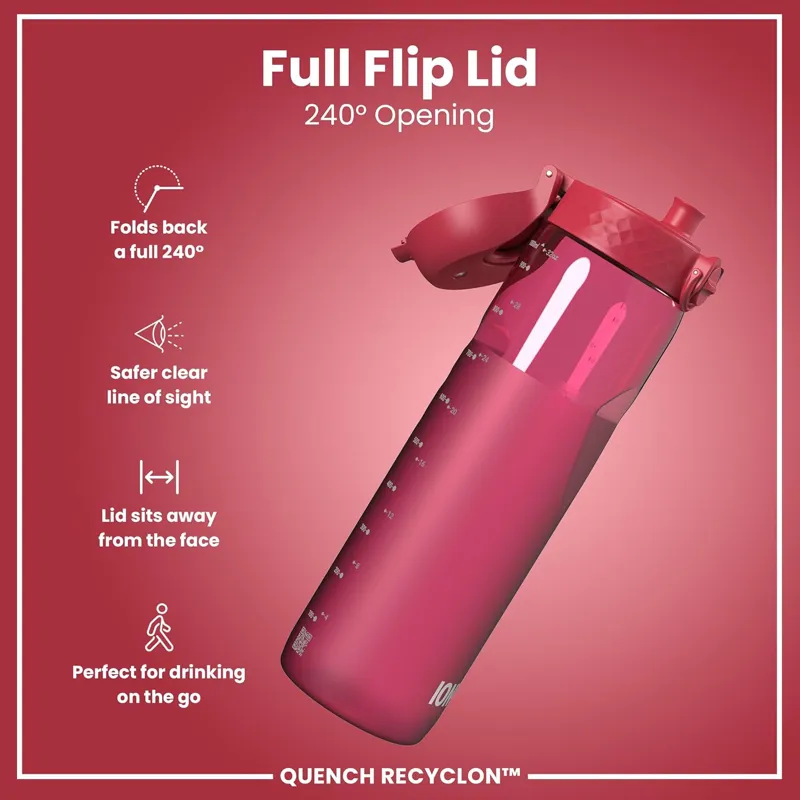 Ion8 Quench Water Bottle 1000ml Viva Magenta Clear-3