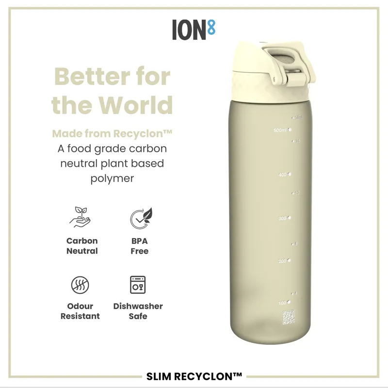 Ion8 Slim Water Bottle 500ml Creamy White-4
