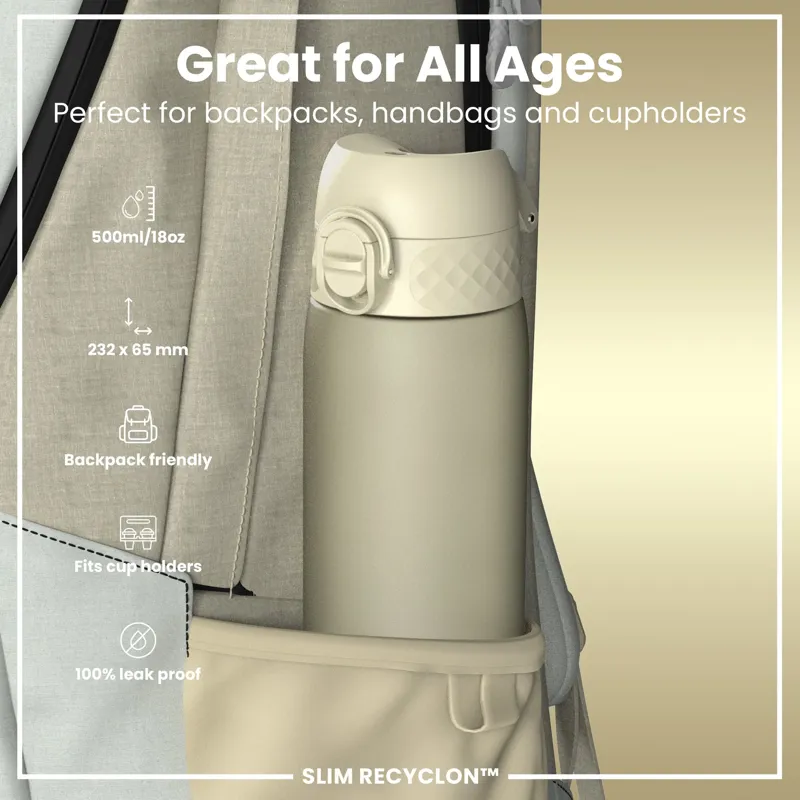 Ion8 Slim Water Bottle 500ml Creamy White-1