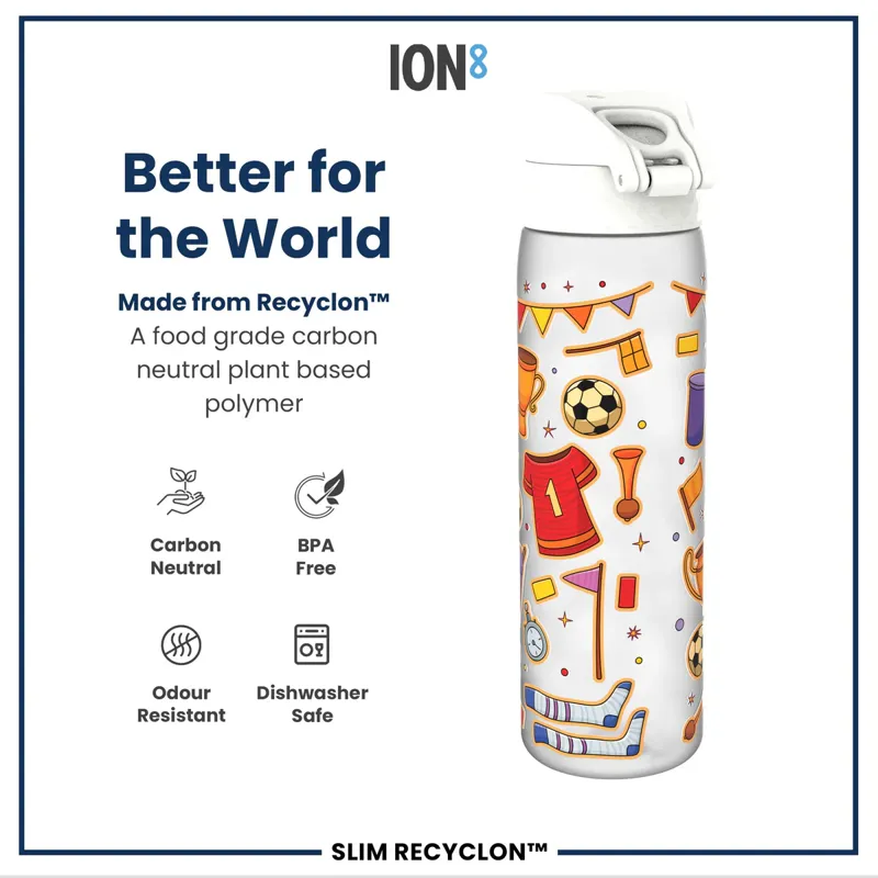 Ion8 Slim Water Bottle 500ml Football-4
