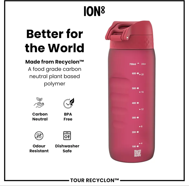 Ion8 Tour Water Bottle 750ml Viva Magenta-4