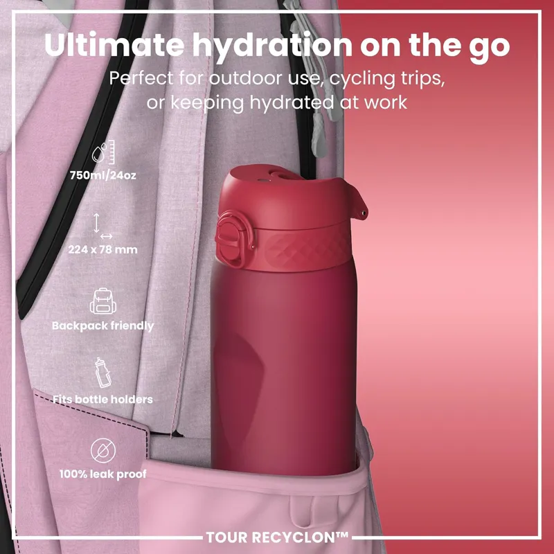 Ion8 Tour Water Bottle 750ml Viva Magenta-1