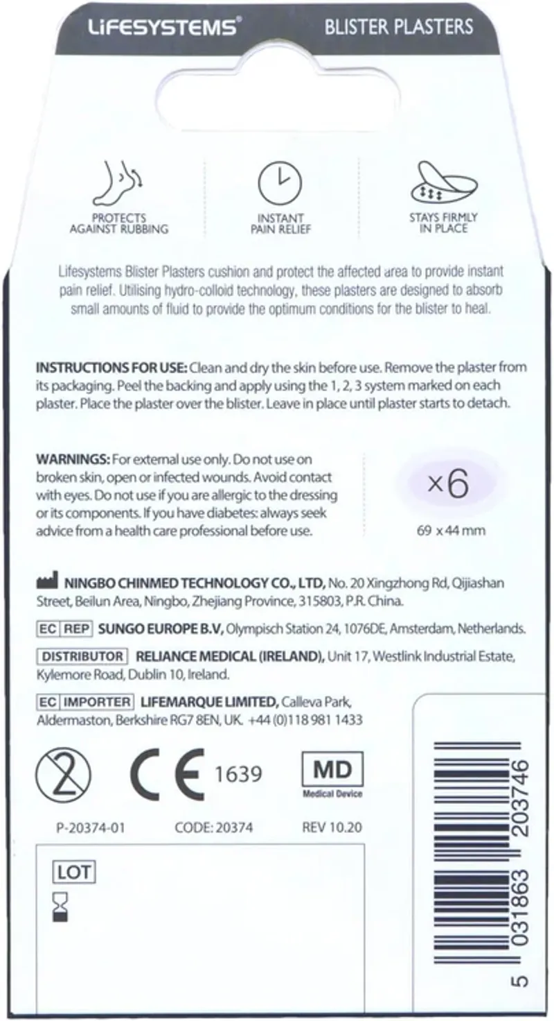 Lifesystems Blister Plasters Red One Size-2