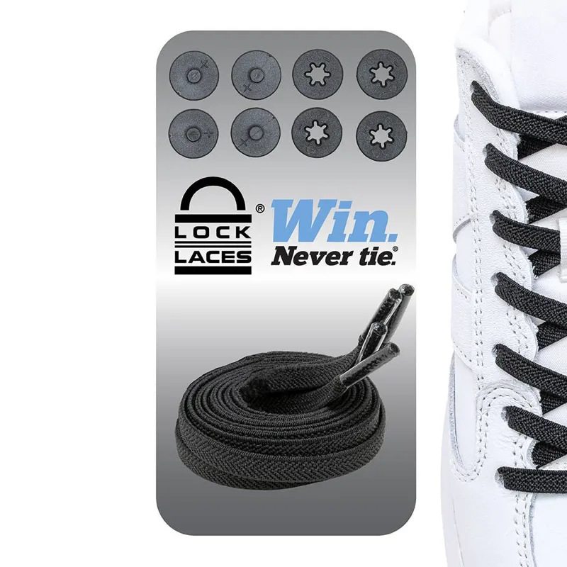 Lock Laces Flat Laces Black