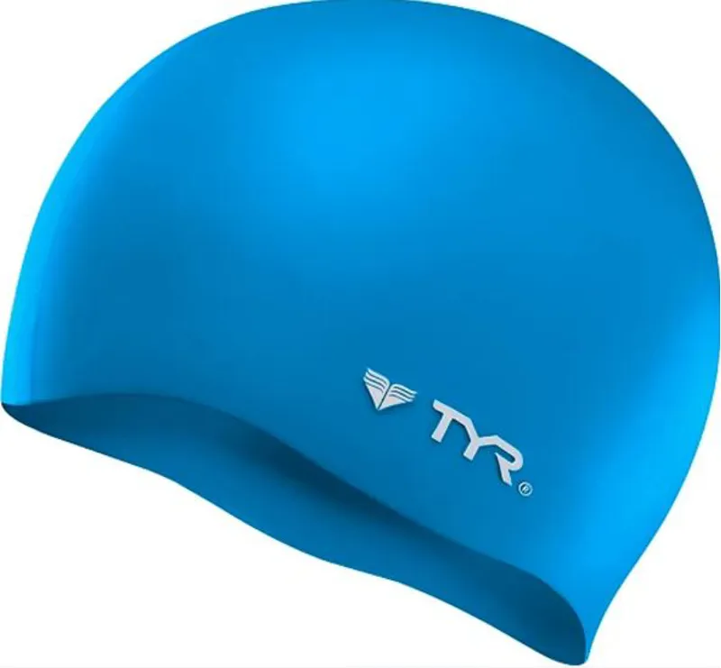 TYR Long Hair Silcon Swim Cap Blue