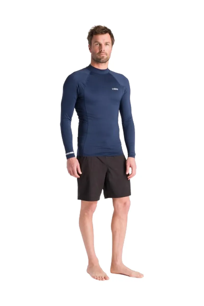 C-Skins Men's NuWave UV Basics Long Sleeve Rash Vest Bluestone