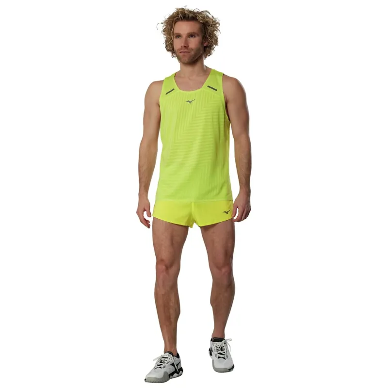Mizuno Men's Tech Light Singlet Lightning Yellow-4