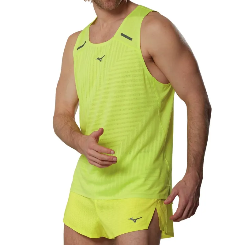 Mizuno Men's Tech Light Singlet Lightning Yellow-2