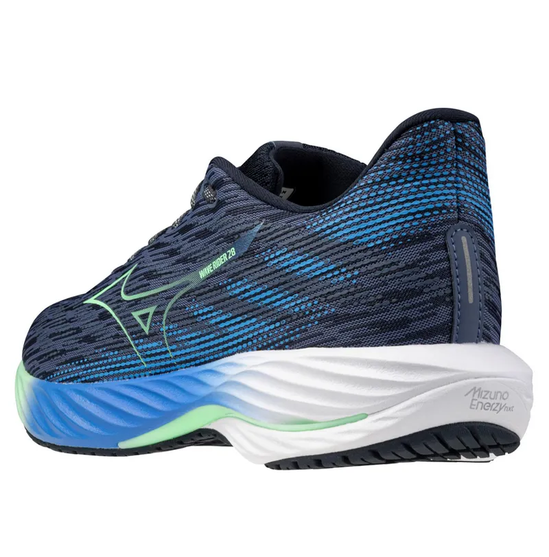 Mizuno Men's Wave Rider 28 Vintage Indigo/Neo Mint/Front Blue-3