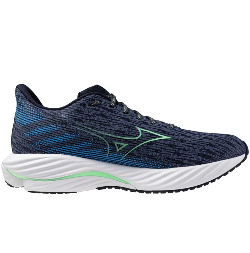 Mizuno Men's Wave Rider 28 Vintage Indigo/Neo Mint/Front Blue