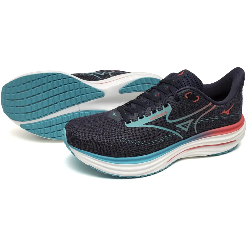 Mizuno Men's Wave Rider 29 Odyssey Gray/Capri Breeze/Calypso Coral-6