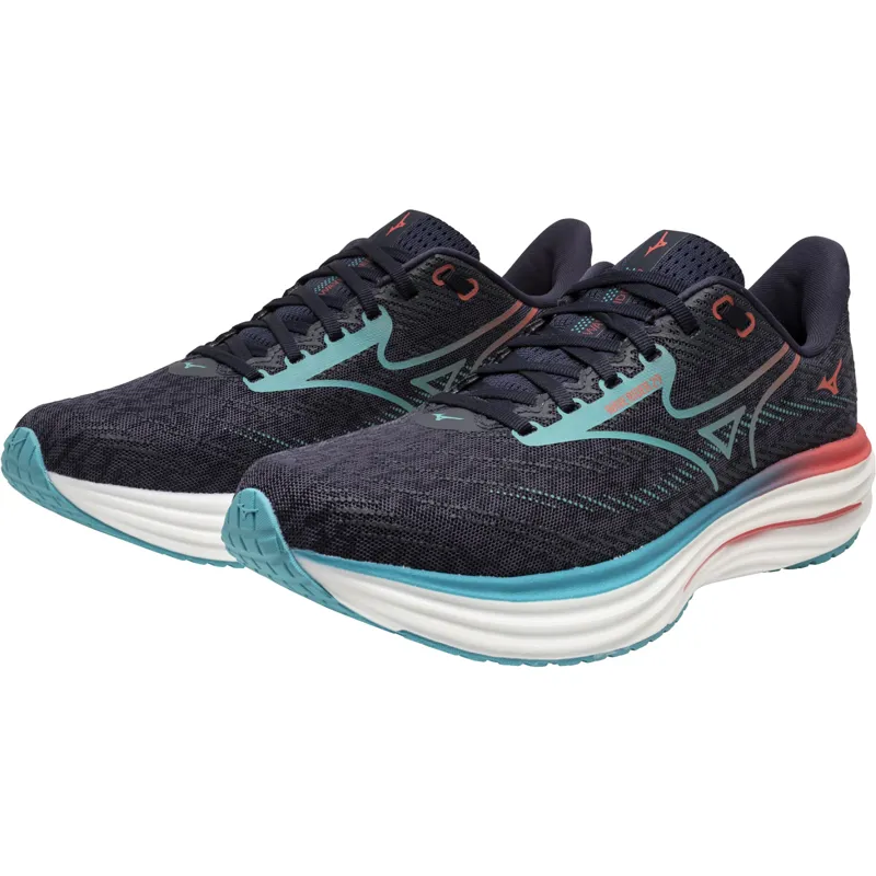 Mizuno Men's Wave Rider 29 Odyssey Gray/Capri Breeze/Calypso Coral-5