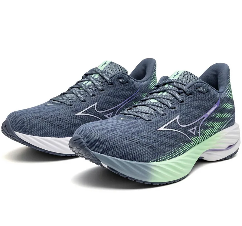 Mizuno Women's Wave Rider 28 Citadel/White/Neo Mint-4