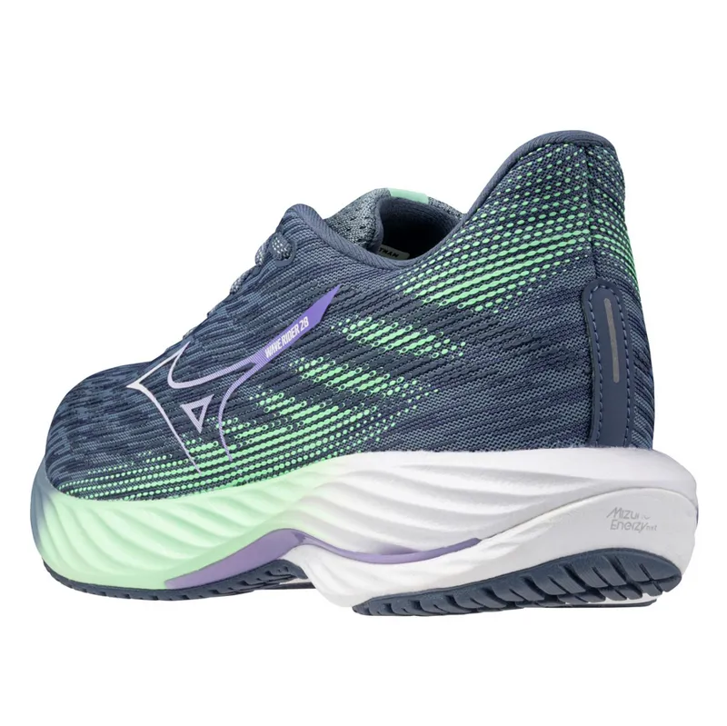 Mizuno Women's Wave Rider 28 Citadel/White/Neo Mint-3