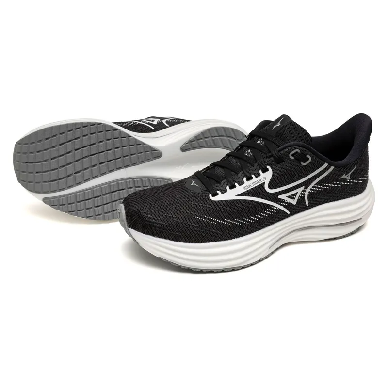 Mizuno Women's Wave Rider 29 Black Sand/White/Black-3