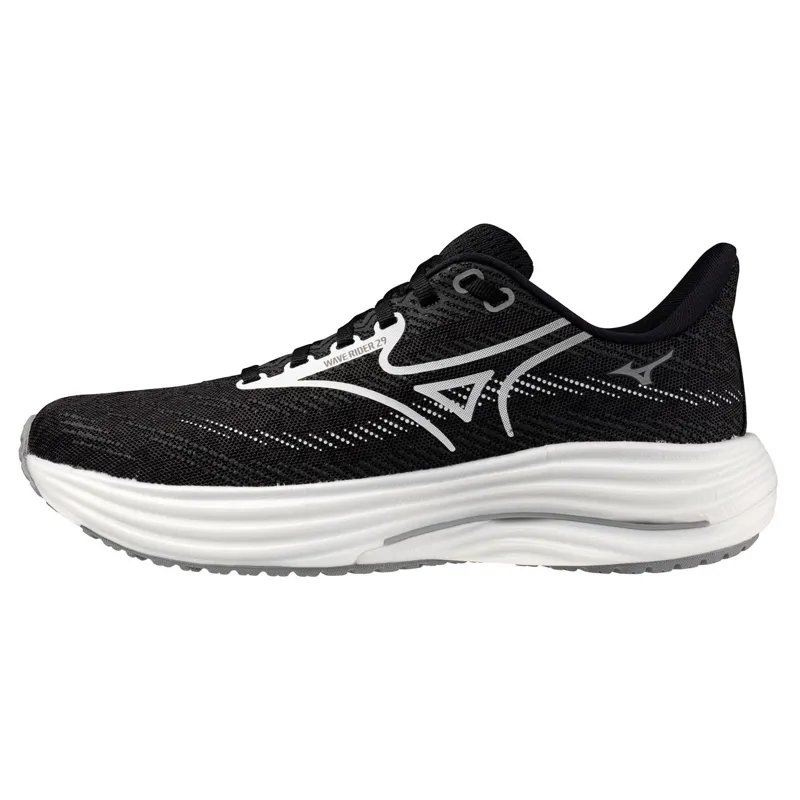 Mizuno Women's Wave Rider 29 Black Sand/White/Black-1
