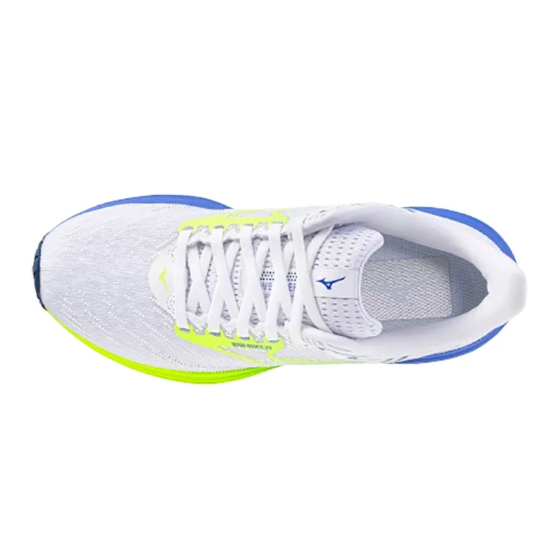 Mizuno Women's Wave Rider 29 White/Lightning Yellow/Ultramarine-7