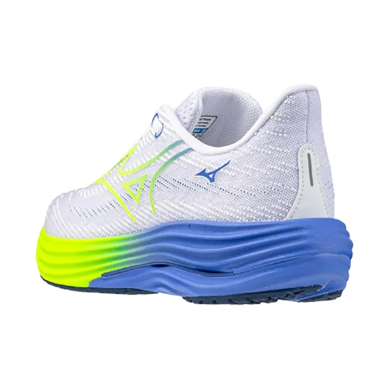 Mizuno Women's Wave Rider 29 White/Lightning Yellow/Ultramarine-5