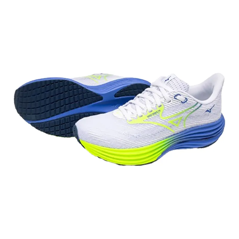 Mizuno Women's Wave Rider 29 White/Lightning Yellow/Ultramarine-4