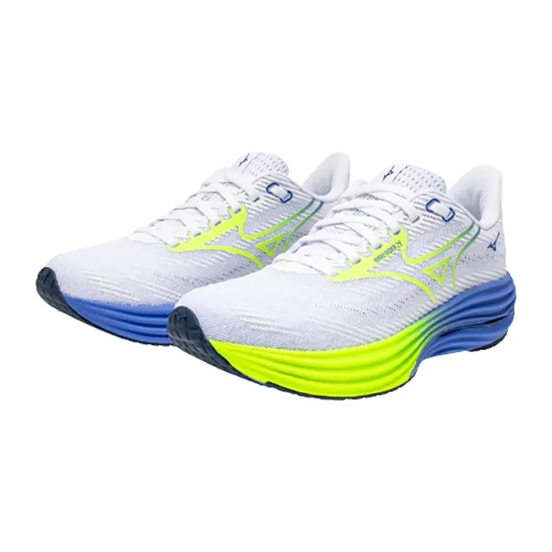 Mizuno Women's Wave Rider 29 White/Lightning Yellow/Ultramarine-3