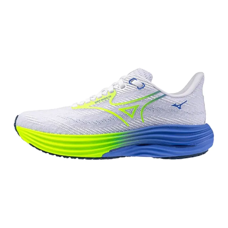 Mizuno Women's Wave Rider 29 White/Lightning Yellow/Ultramarine-2