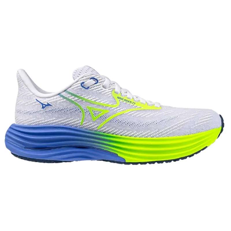 Mizuno Women's Wave Rider 29 White/Lightning Yellow/Ultramarine