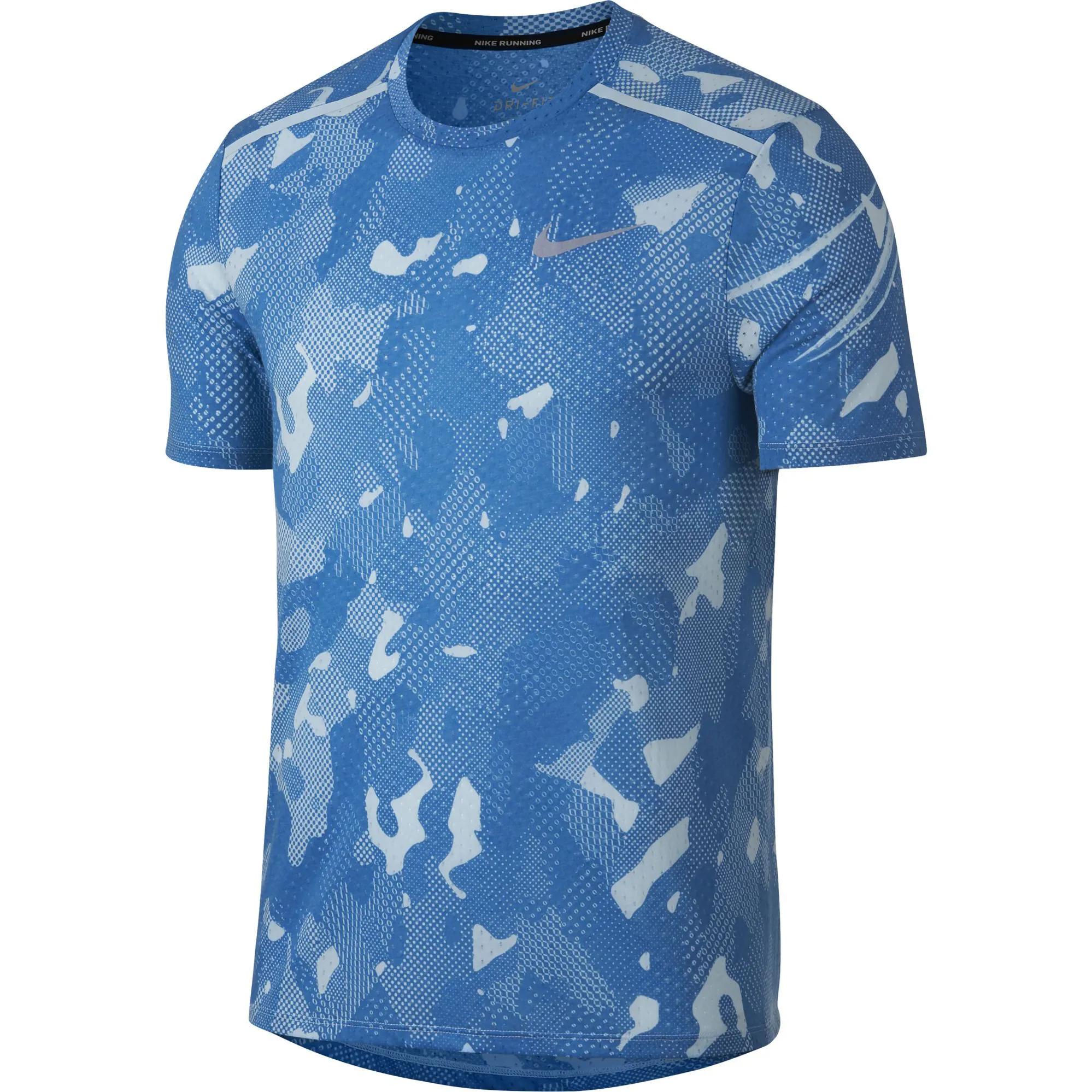 Nike Men's Tailwind Camo Short Sleeve Top Blue XXL