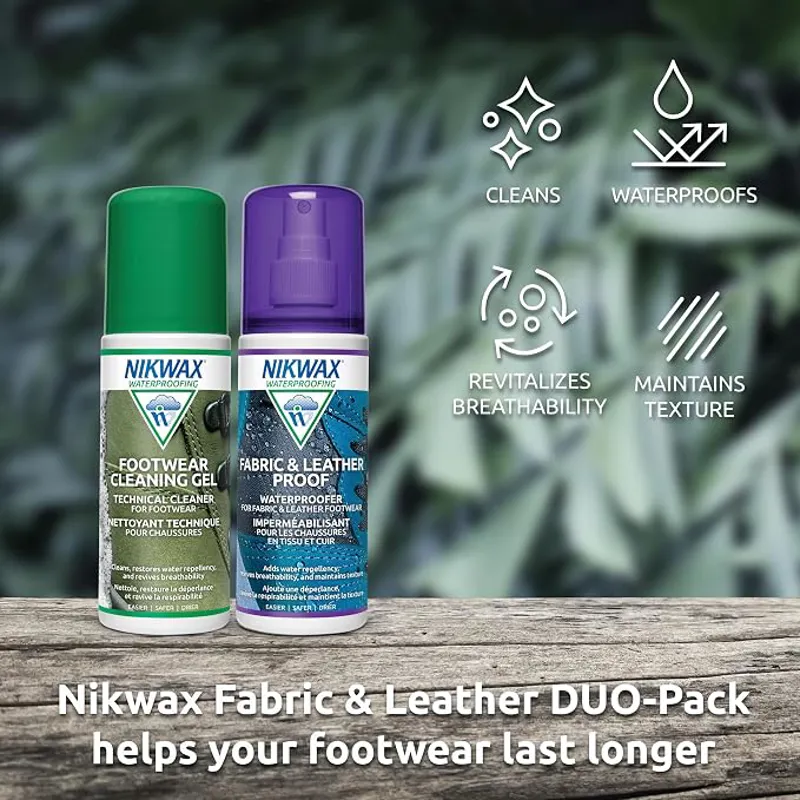 Nikwax Footwear Cleaning Gel/Fabric and Leather Proof Brush-On/Sponge-On 2 x 125 ml-3