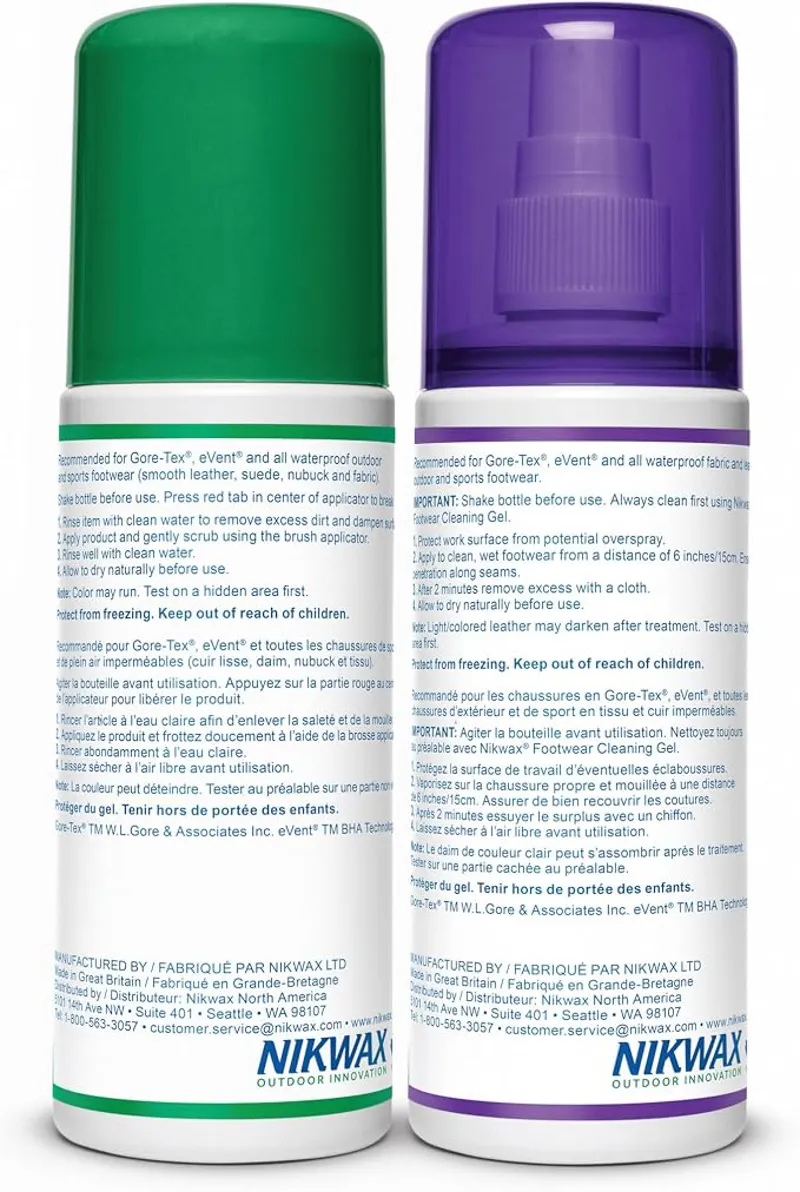 Nikwax Footwear Cleaning Gel/Fabric and Leather Proof Brush-On/Sponge-On 2 x 125 ml-1