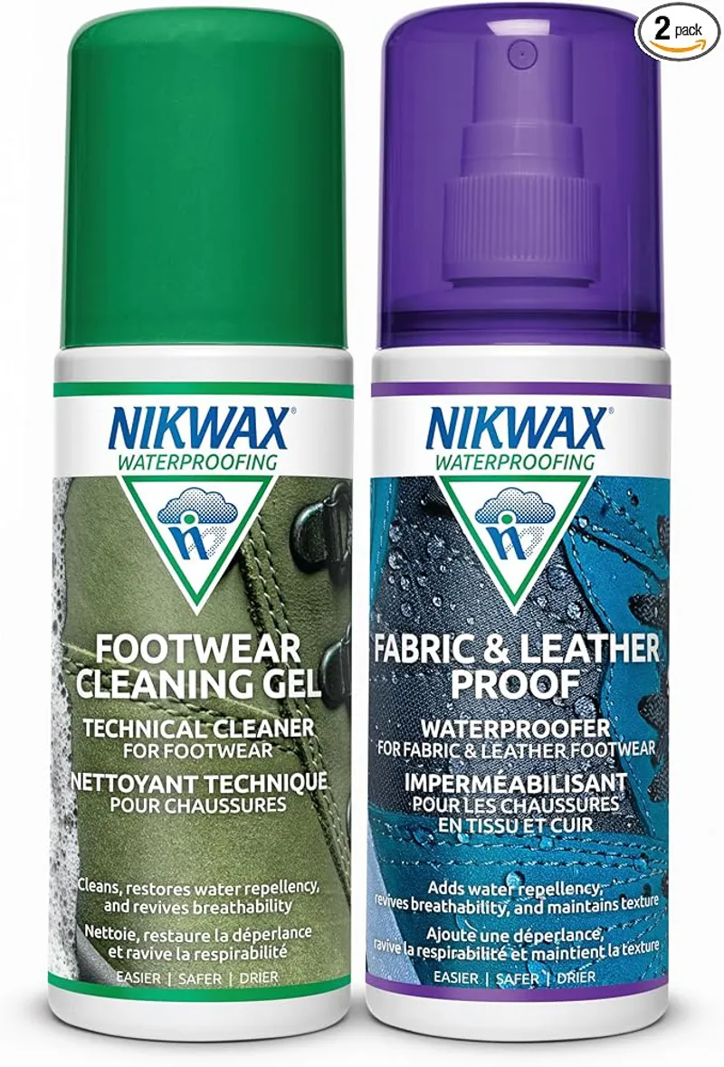 Nikwax Footwear Cleaning Gel/Fabric and Leather Proof Brush-On/Sponge-On 2 x 125 ml