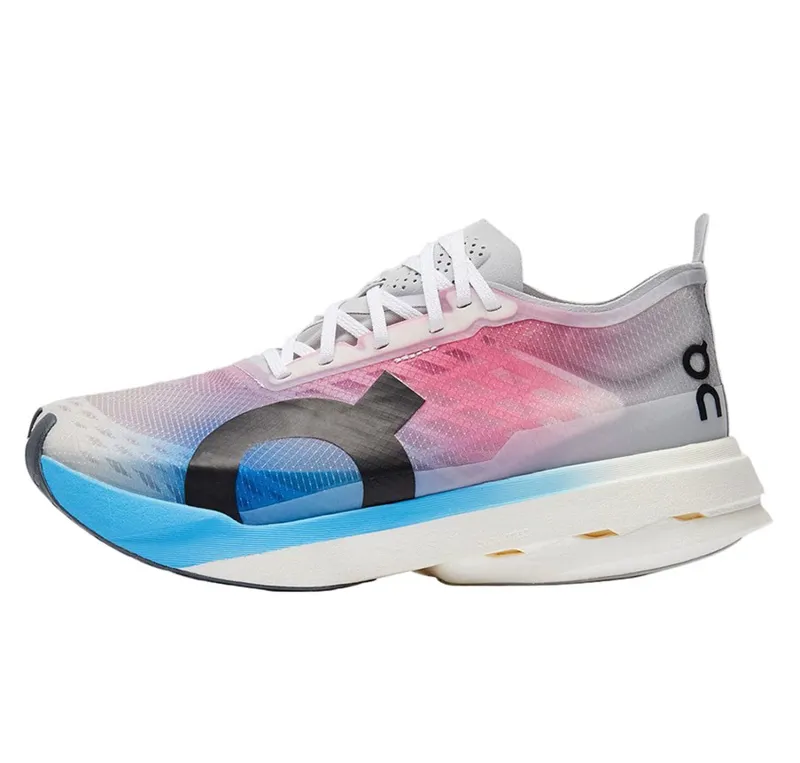 On Women's Cloudboom Strike White/Horizon-1
