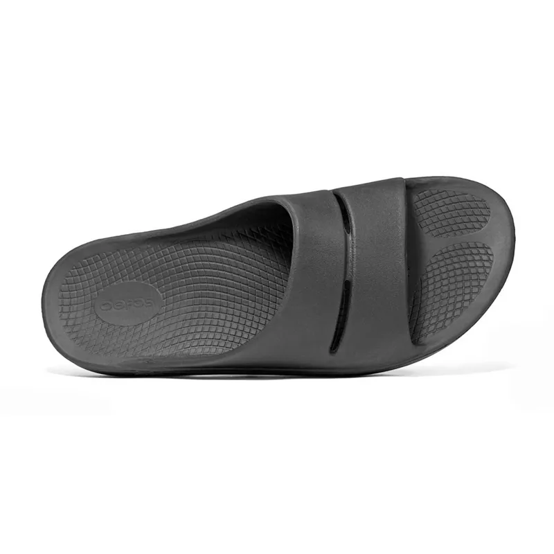 Oofos Unisex OOahh+ Slide Recovery Sandals Black-5