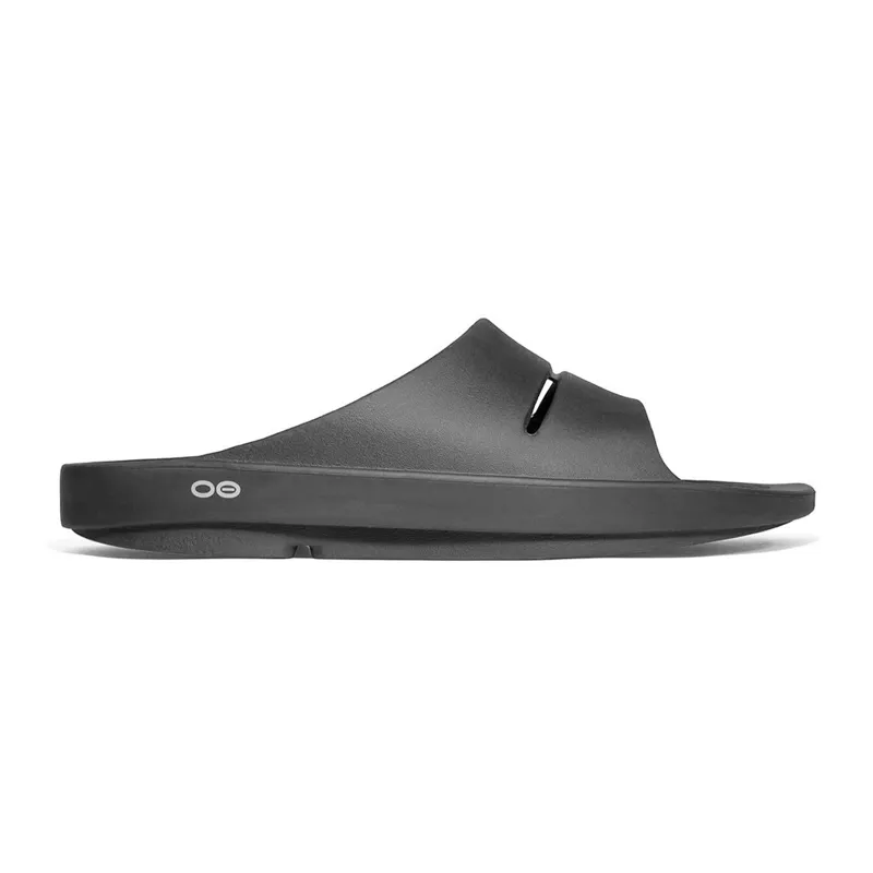 Oofos Unisex OOahh+ Slide Recovery Sandals Black-2