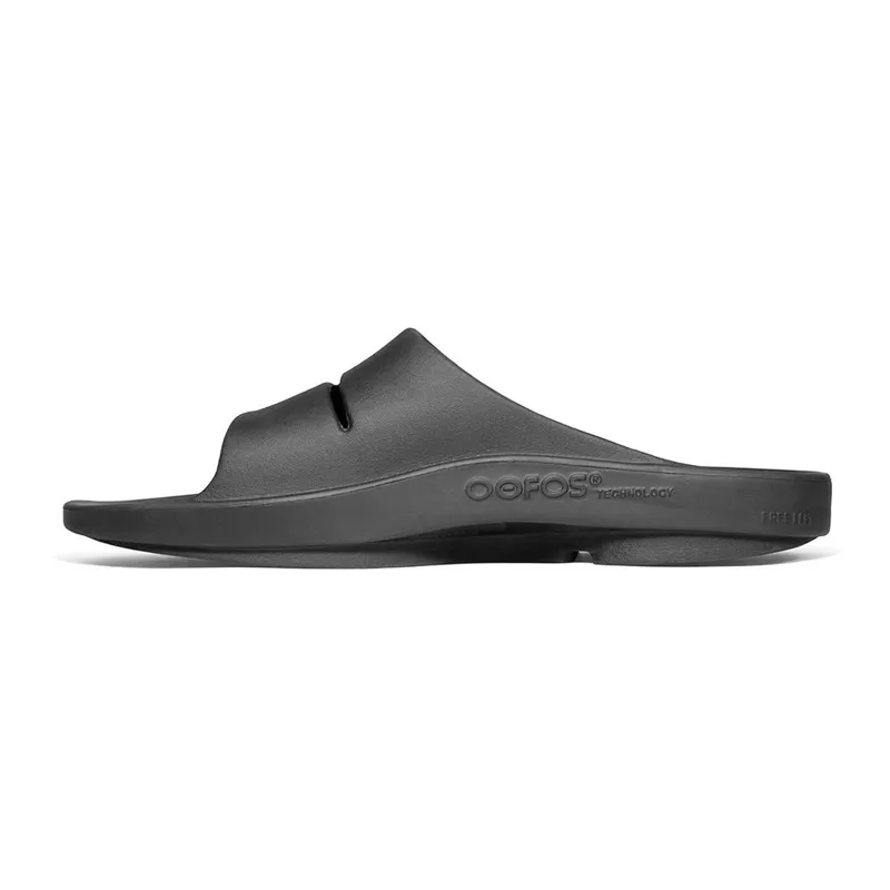 Oofos Unisex OOahh+ Slide Recovery Sandals Black-1