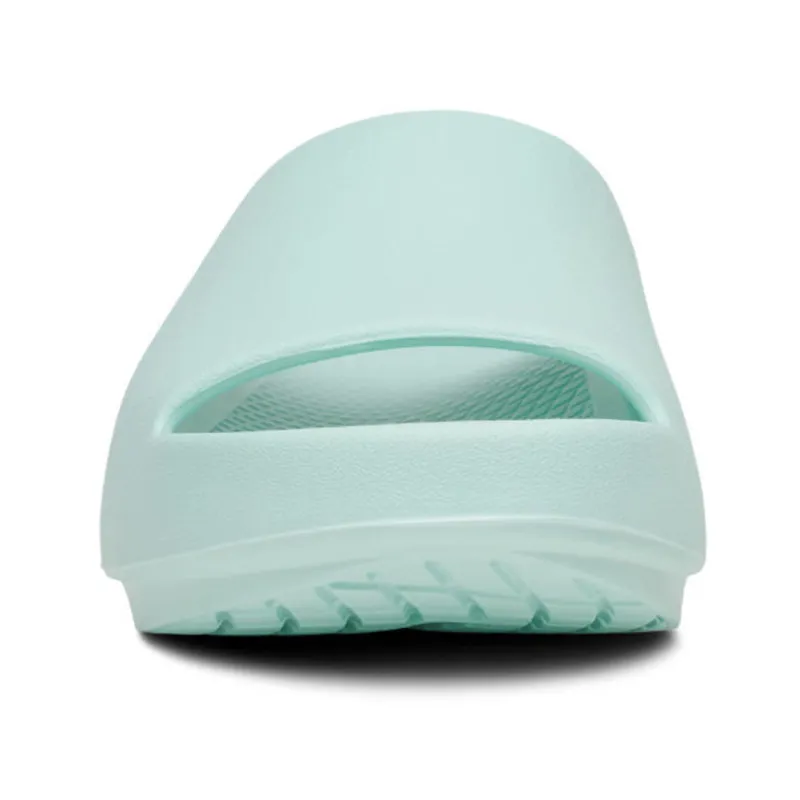 Oofos Women's OOahh Plus Slide Sandal Mint-3