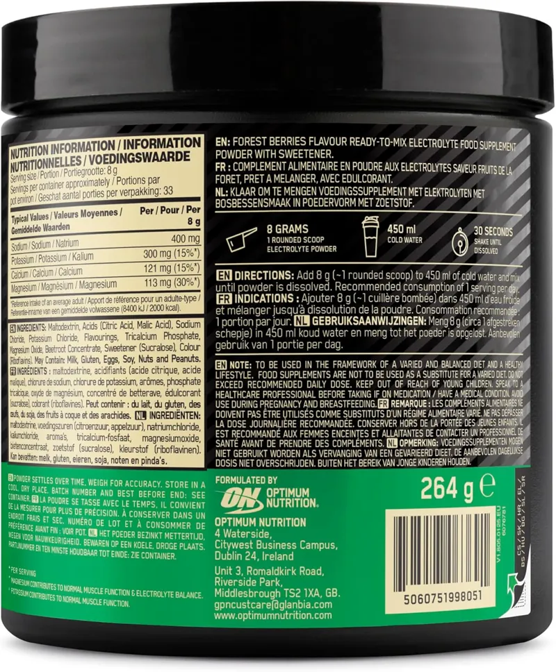 Optimum Nutrition Electrolyte Powder 264g Forest Berries-2