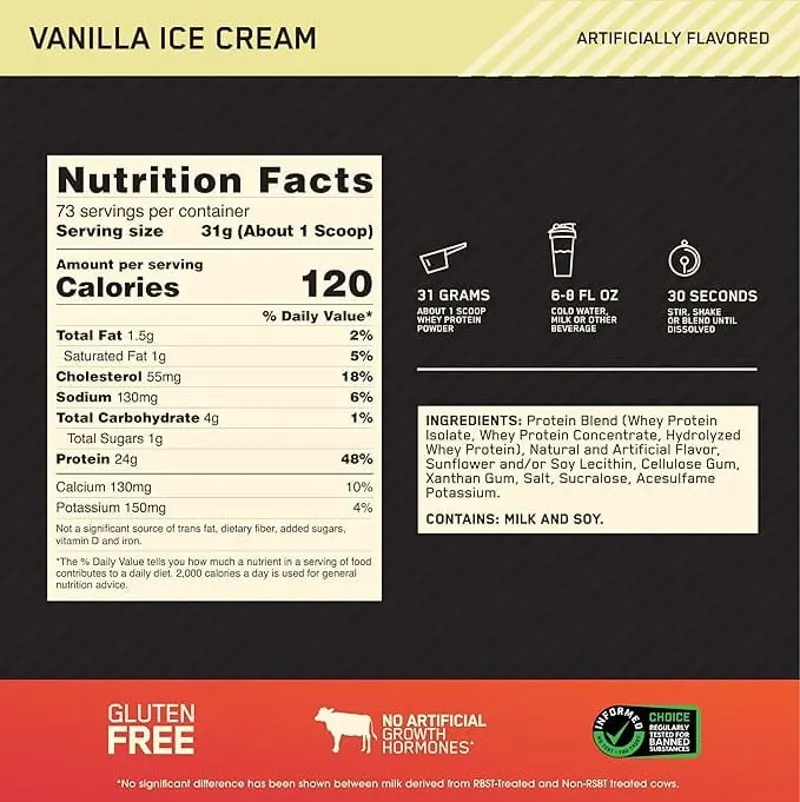 Optimum Nutrition Gold Standard 100% Whey 780g Vanilla Ice Cream-1