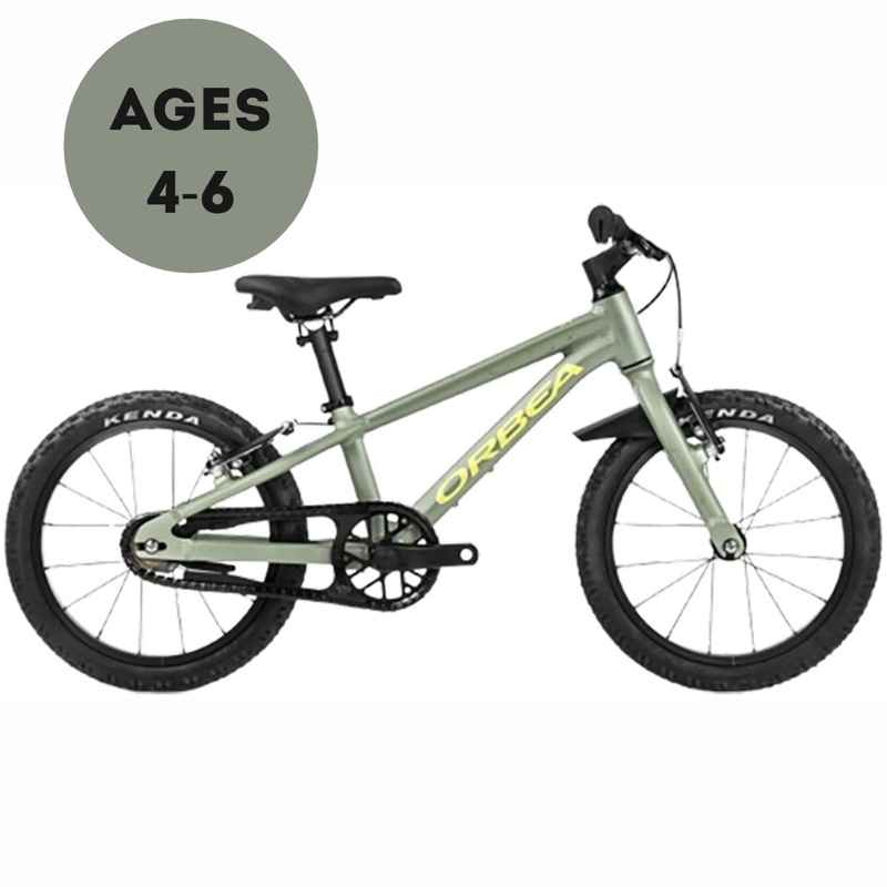 Orbea MX 16 Junior Bike Metallic Green Artichoke Matt/Yellow Matt