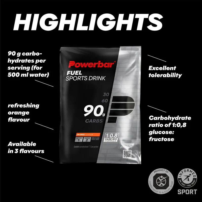Powerbar Black Line 90g Carbs Fuel Sports Drink Sachet 94g Orange-3