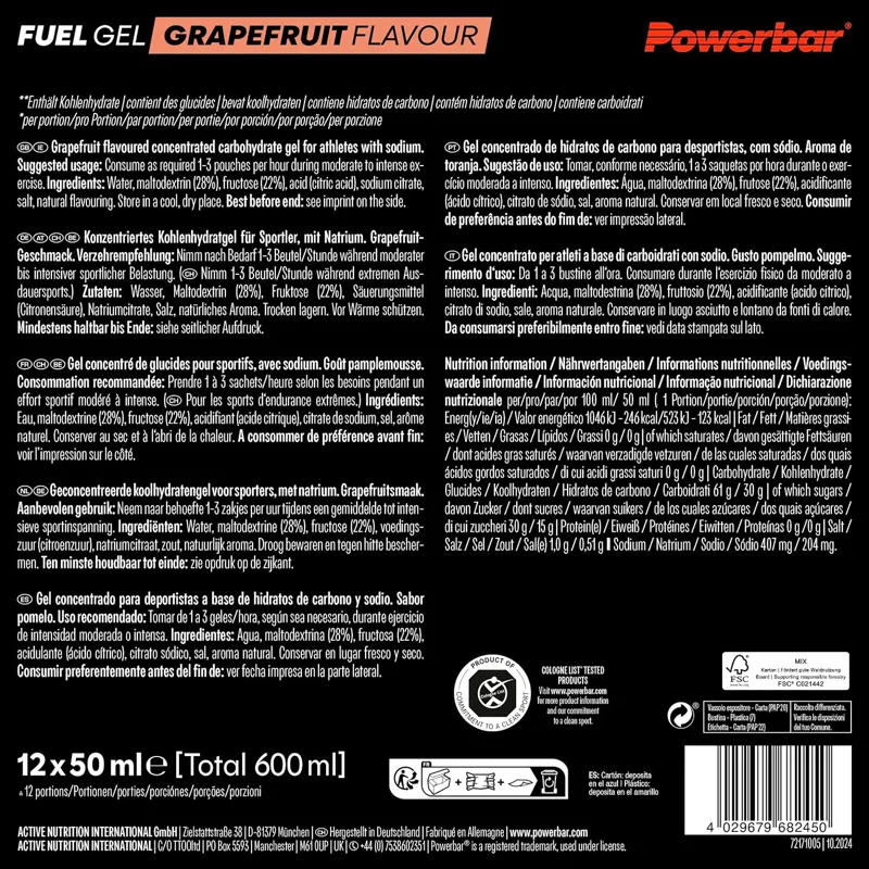 Powerbar Black Line Hydro Fuel Gel 30 Grapefruit 50ml-6