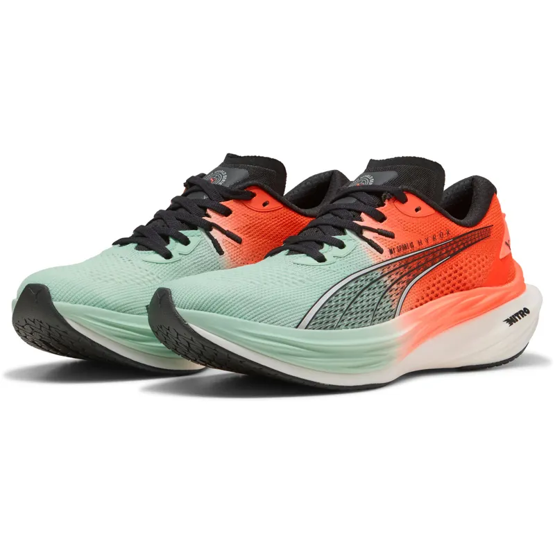 Puma Women's Deviate NITRO 3 HYROX Mint Melt/Glowing Red-3