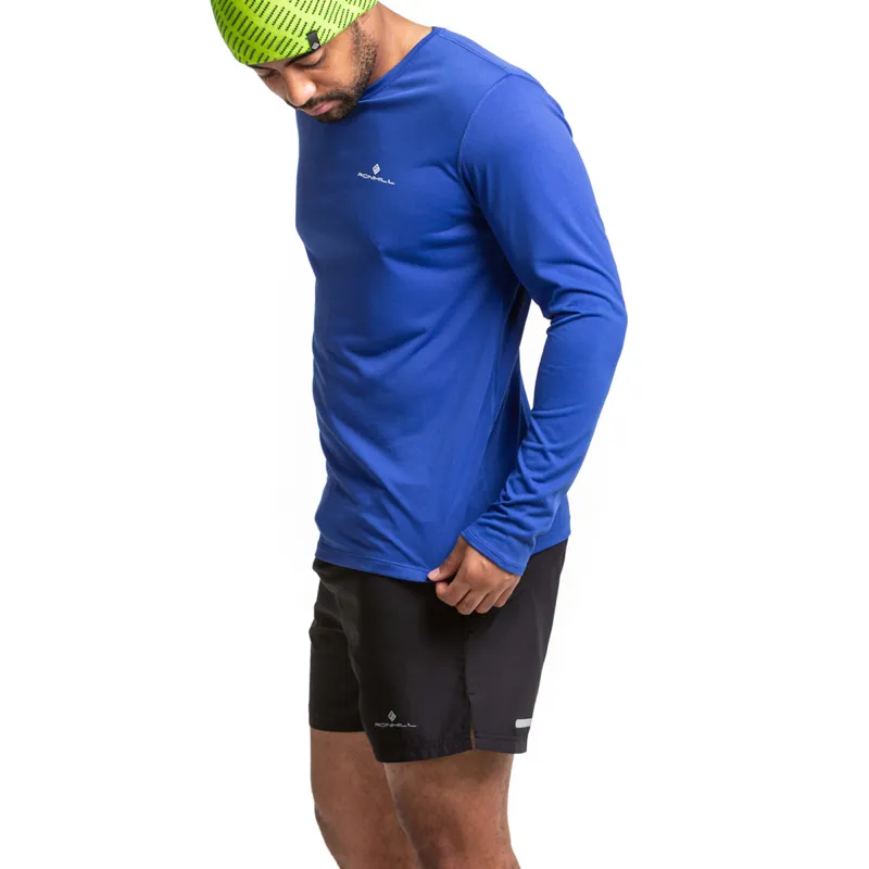 Ronhill Men's Core L/S Tee Dark Cobalt/Bright White-2