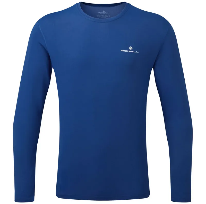 Ronhill Men's Core L/S Tee Dark Cobalt/Bright White